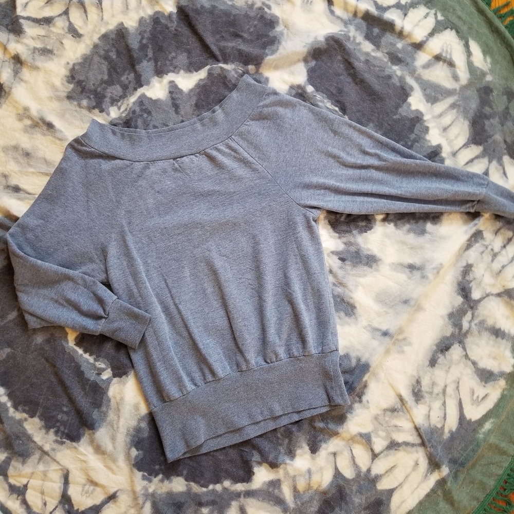 Rubbish Off Shoulder Sweatshirt in Blue